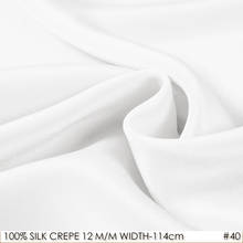 Seda crepe de chine 114cm largura 12momme/100% tecido de seda amoreira natural diy fosco cor vestido de noite feminino fora branco não 40 2024 - compre barato