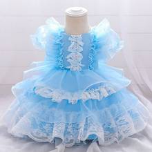 Summer Baby Girl cake Dress 1st Birthday Party Dress For Girl Palace Princess Christening gown Kid Dresses infant Clothes 2024 - buy cheap