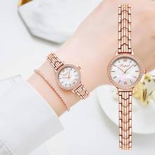 Relógio feminino luxuoso com pulseira de diamantes, em aço inoxidável, com corrente, vestimenta de ouro rosa, casual, de quartzo 2024 - compre barato