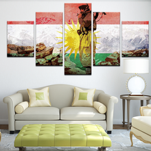 Lienzo abstracto sin marco para decoración del hogar, carteles de bandera de soldado y Kurdistán, imágenes artísticas de pared HD, accesorios de decoración, 5 uds. 2024 - compra barato