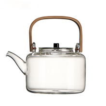 1100ml Glass Teapots Heat-resistant Explosion-proof Boiled Teapot Kung Fu Tea Set Boiled Water Special Bamboo Handle Beam Pot 2024 - buy cheap