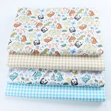 Tela de algodón con dibujos animados de panda para niños, ropa de cama, vestido, retales, 160x50cm 2024 - compra barato