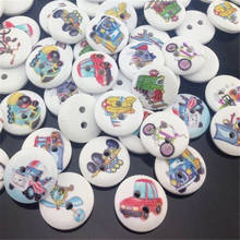 100pcs Print Car Kid's Sewing Wood Buttons 15mm Sewing Craft Mix Lots WB333 2024 - buy cheap