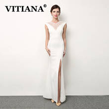 VITIANA-vestido de fiesta blanco de malla sin mangas, elegante, ceñido, largo 2024 - compra barato