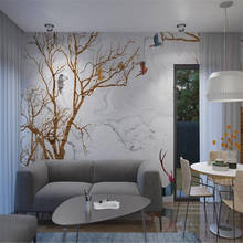 Milofi-papel tapiz 3D personalizado, mural de madera de chorro de agua, patrón de piedra de pájaro volador, Fondo de pared, sala de estar, dormitorio 2024 - compra barato