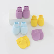 Перчатки с защитой от царапин, шапочка, чехол для ног, перчатка для младенца хлопковые перчатки с защитой от царапин, варежки для новорожденных, 3 шт. 2024 - купить недорого