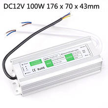 Dc 12v 10w 15 20 30 36 50 60 80 100 transformador fonte de alimentação driver led luz ip67 impermeável tira cree smd 50000 ac 2024 - compre barato