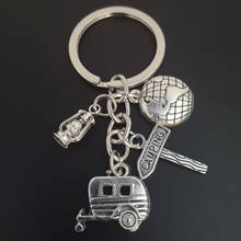 Metal Vintage Hippie Peace Sign Van Bus Keychain Camping Bus Purse Bag Car Pendant Key Chain I Love Camping Key Holder 2024 - buy cheap