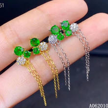 KJJEAXCMY fine jewelry 925 sterling silver inlaid natural diopside earrings fashion girl new eardrop support test 2024 - buy cheap