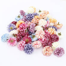 10/20Pcs 4cm Artificial Flower Silk Hydrangea Heads For Wedding Decoration DIY Wreath Scrapbooking Craft Carnation Fake Flowers 2024 - купить недорого