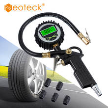 Medidor de pressão de pneu digital 200 psi com 5 tampas de válvula de plástico preto para carro caminhão motocicleta medidor de discagem 2024 - compre barato