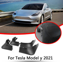 Новые Автомобильные Брызговики 4 шт., передние и задние брызговики, брызговики, не требуется сверление для Tesla Model Y 2021, матовый черный 2024 - купить недорого