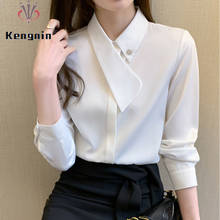 Blusa blanca de manga larga para mujer, camisa elegante de marca, Color sólido, ropa para primavera y otoño, KN58, 2021 2024 - compra barato