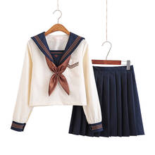 Vestido escolar japonês jk, uniforme de damasco, fantasia de marinheiro, anime, saia plissada, vestido, uniforme para meninas do ensino 2024 - compre barato