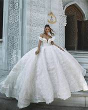 Lindo vestido de baile casamento dresse marfim fora do ombro apliques de luxo frisado arábia saudita dubai casamento vestidos de noiva mais tamanho 2024 - compre barato