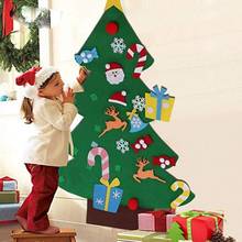Árbol de Navidad familiar de fieltro para niños, decoración colgante de pared, regalo de Año Nuevo, árbol Artificial 2024 - compra barato