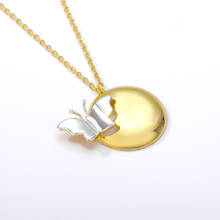 Gargantilha borboleta banhada a ouro kpop, colar feminino com pingente, corrente de aço inoxidável, joias femininas para presente de natal 2024 - compre barato