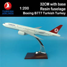 Boeing-modelo B777 de 32CM, modelo de avión de Turquía con base de aleación, exhibición coleccionable, juguete de colección, decoración, 1:200 2024 - compra barato