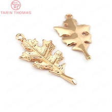 (34051)10PCS 30*15.5MM 24K Gold Color Brass Tree Leaf Leaves Charms Pendants High Quality Diy Jewelry Findings Accessories 2024 - buy cheap