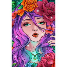 5d diy diamond Painting Cartoon Girl Rose Full Drill Diamond embroidery Cross Stitch Mosaic Needlework Craft Kit Home Decor Gift 2024 - buy cheap