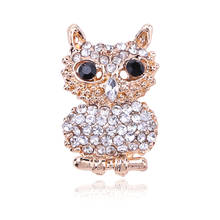 Fashion Women's Owl Korean Crystal Trendy Imitation Rhinestone Sliver Rose Gold Brooch Badge Christmas Gifts Accessories 2024 - buy cheap