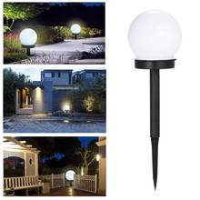 2 pçs led de energia solar bola forma design gramado lâmpada interruptor automático jardim ao ar livre caminho quintal bola luz longa vida à terra luz