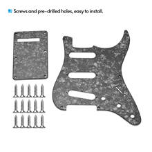 Conjunto de pickguard de guitarra de 8 buracos, painéis de 3 camadas com placa traseira e parafusos para pickguard, acessórios de guitarra, peças de guitarra 2024 - compre barato