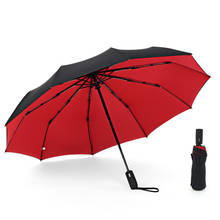 Paraguas automático de gran tamaño para hombre y mujer, sombrilla reforzada con tres pliegues, resistente a la lluvia y al viento, para negocios 2024 - compra barato