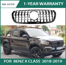 Grade dianteira para caminhão, ideal para mercedes benz x-class amg, preto, cromado 2018, 2019, abs, estilo gt, apto para benz x class, caminhão 2024 - compre barato