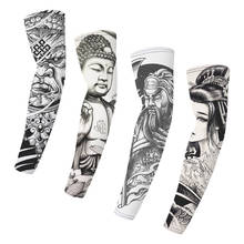 1Pair Breathable Quick Dry Men Arm Sleeves 3D Tattoo Outdoor UV Protection Running Cycling Sleeves Sports Arm Sleeves Warmers 2024 - buy cheap