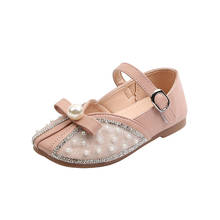 Zapatos de princesa para niñas pequeñas, Sandalias planas de cuero ostentosas, de lentejuelas a la moda para verano, zapatos brillantes para fiesta de baile 2024 - compra barato