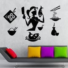 Sushi Wall Sticker Restaurant Japanese Food Decal Poster Vinyl Art Decals Decor Mural Decoration Sushi Bar Glass Decal 2024 - buy cheap