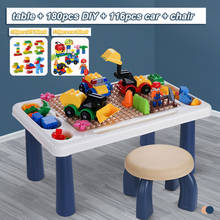 QWZ-bloques de construcción multifuncionales para niños, mesa para jugar, tablero de escritura, juguetes, escritorio de aprendizaje, regalos 2024 - compra barato