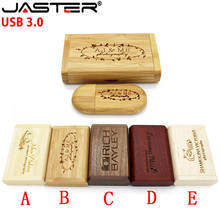 Usb флеш-накопитель JASTER USB3.0 (более 10 шт. бесплатного логотипа), деревянный usb + 64 ГБ, 32 ГБ, 16 ГБ, флеш-накопитель, палочка для создания логотипа, свадебный подарок для клиента 2024 - купить недорого