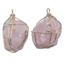 1 piezas de piedra Natural de cristal de cuarzo rosa piedra Pilar amatistas Colgante de Piedra de DIY Collar para la fabricación de la joyería 2024 - compra barato