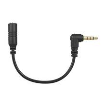 Cabo adaptador de microfone 3.5mm 3 polos trs fêmea para 4 polos trrs macho 90 graus ângulo direito conversor de microfone estéreo 2024 - compre barato