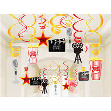 Decoração de filme em espiral estilo hollywood para teto, decoração de festa de feliz aniversário com 30 peças, cenários, lembranças para festa 2024 - compre barato