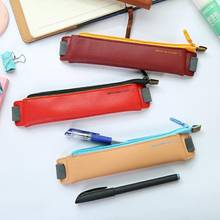 Portable Fashion PU Leather Elastic Buckle Pencil Case Pen Bag for Book Notebook Office School Supplies Stationery Accessories 2024 - buy cheap