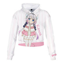 Sudadera con capucha de Anime para dama de dragón, suéter corto Harajuku de manga larga, Tops de Cosplay Kanna Kamui Kobayashi de Miss 2024 - compra barato