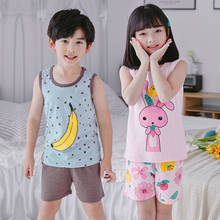 Kids Pajamas 2020 Summer Boys Sleepwear Suit Nightwear Baby Girl Clothes Animal Cartoon Pajama Sets Children's Pyjamas 2024 - buy cheap