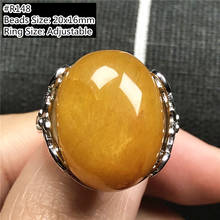 Real Natural Gold Hair Rutilated Quartz Ring For Women Lady Man Wealth Oval Beads Silver Crystal Adjustable Ring Jewelry AAAAA 2024 - buy cheap