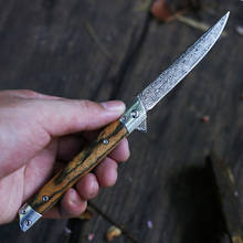 Damascus Pattern Folding Knife Outdoor Self-defense Knife High Hardness Hunting Knife Camping Survival Tactical Pocket Knives 2024 - buy cheap