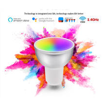 Bombilla LED Inteligente GU10, lámpara con WiFi de 5W, funciona con la aplicación Alexa, Google Home, Wake Up, Inteligente, RGBCW 2024 - compra barato