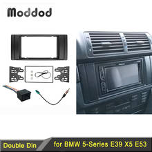Panel de Radio estéreo para BMW Serie, marco de DVD con arnés de cableado de antena, embellecedor aéreo, doble Din, Fascia, 5, E53, E39 2024 - compra barato