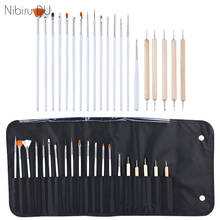 20Pcs/Set Professional Acrylic Nail Brush Bag For Manicure Dotting Pen Gel Nail Polish Brushes Kit For Painting Nail Art Design 2024 - buy cheap