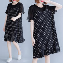 2022 Women's Dress Clothing was thin Short Sleeve Dot Summer Dress Black  B85 2024 - buy cheap