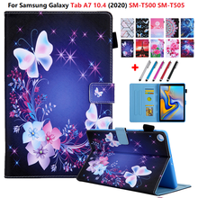 Для планшета Samsung Galaxy Tab A7 2020 10,4 чехол SM-T500 T505 чехол бабочка планшеты кожи для Samsung Tab A7 7 10 4 Etui 2024 - купить недорого