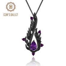 GEM'S BALLET-collar con colgante de pluma de ala de Ángel hecho a mano para mujer, piedra preciosa de amatista Natural, joyería fina de Plata de Ley 925 2024 - compra barato