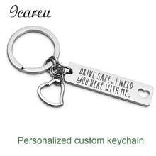 Engrave Name Date Logo Customized Keychains Stainless steel Keyrings Custom Lettering Key Chain For Women Men Gift 2024 - buy cheap