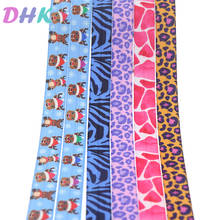 DHK-cinta elástica con estampado de leopardo para el pelo, cinta para el pelo con estampado navideño, 10 yardas, 5/8 pulgadas, OEM, B1843 2024 - compra barato